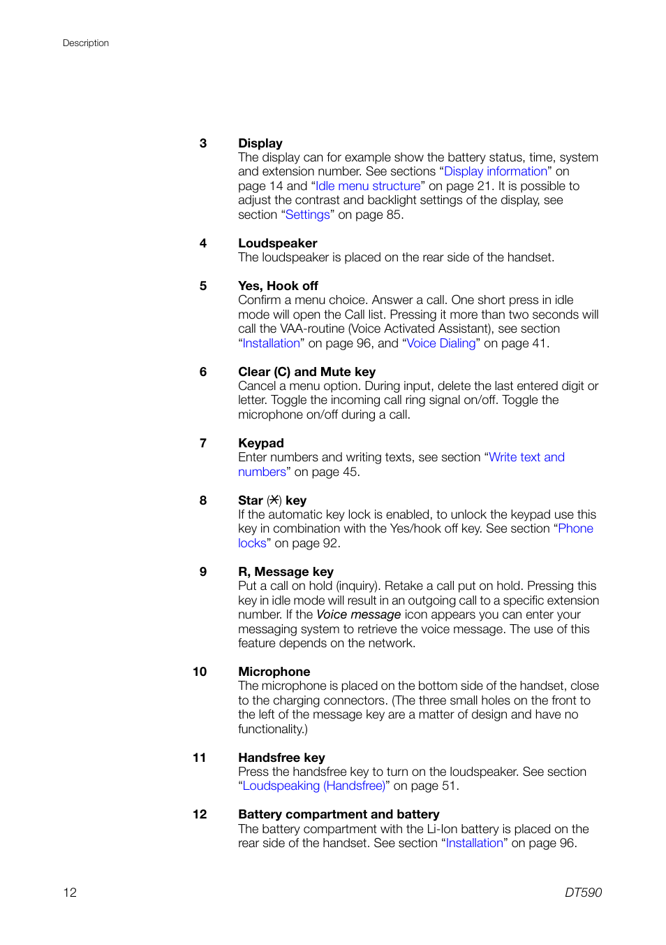 Ericsson DT59C User Manual | Page 12 / 108