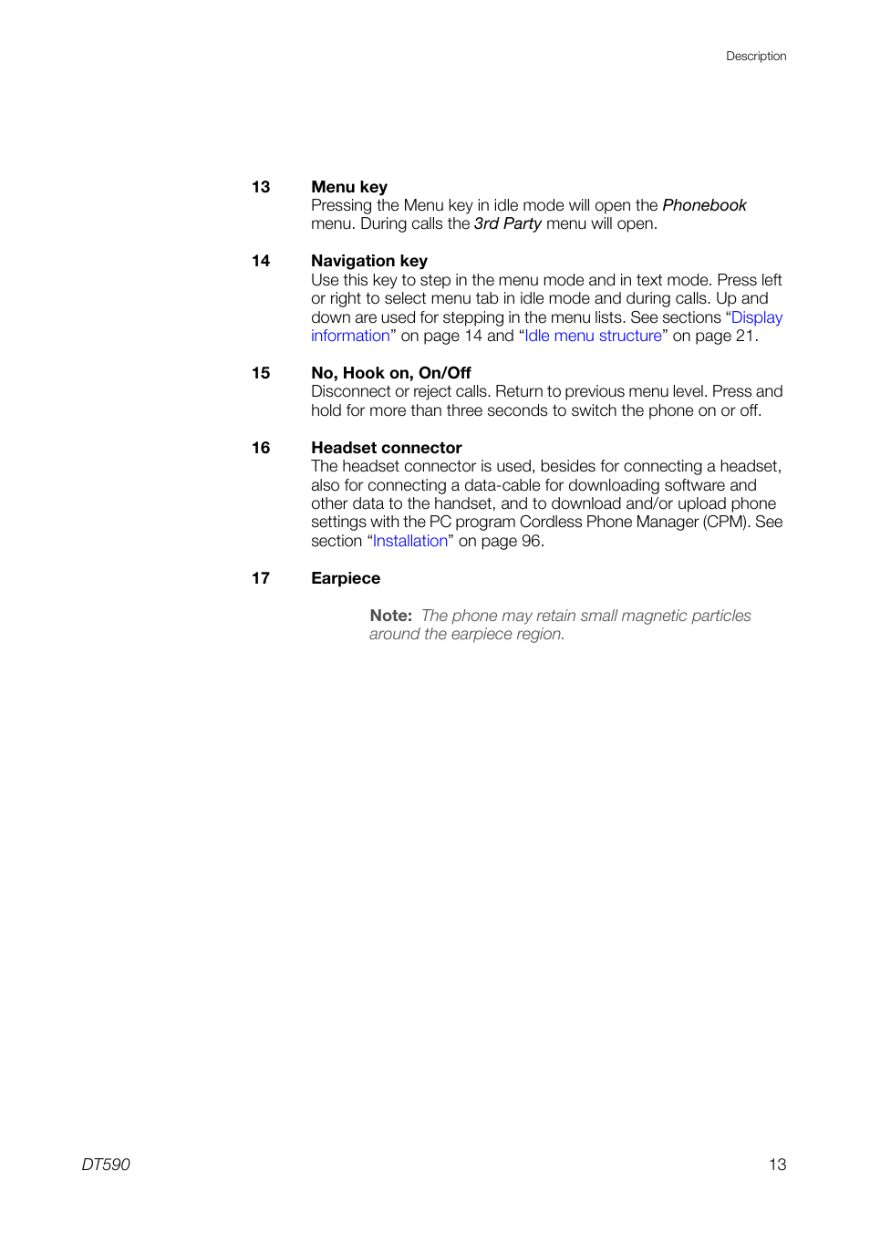 Ericsson DT59C User Manual | Page 13 / 108