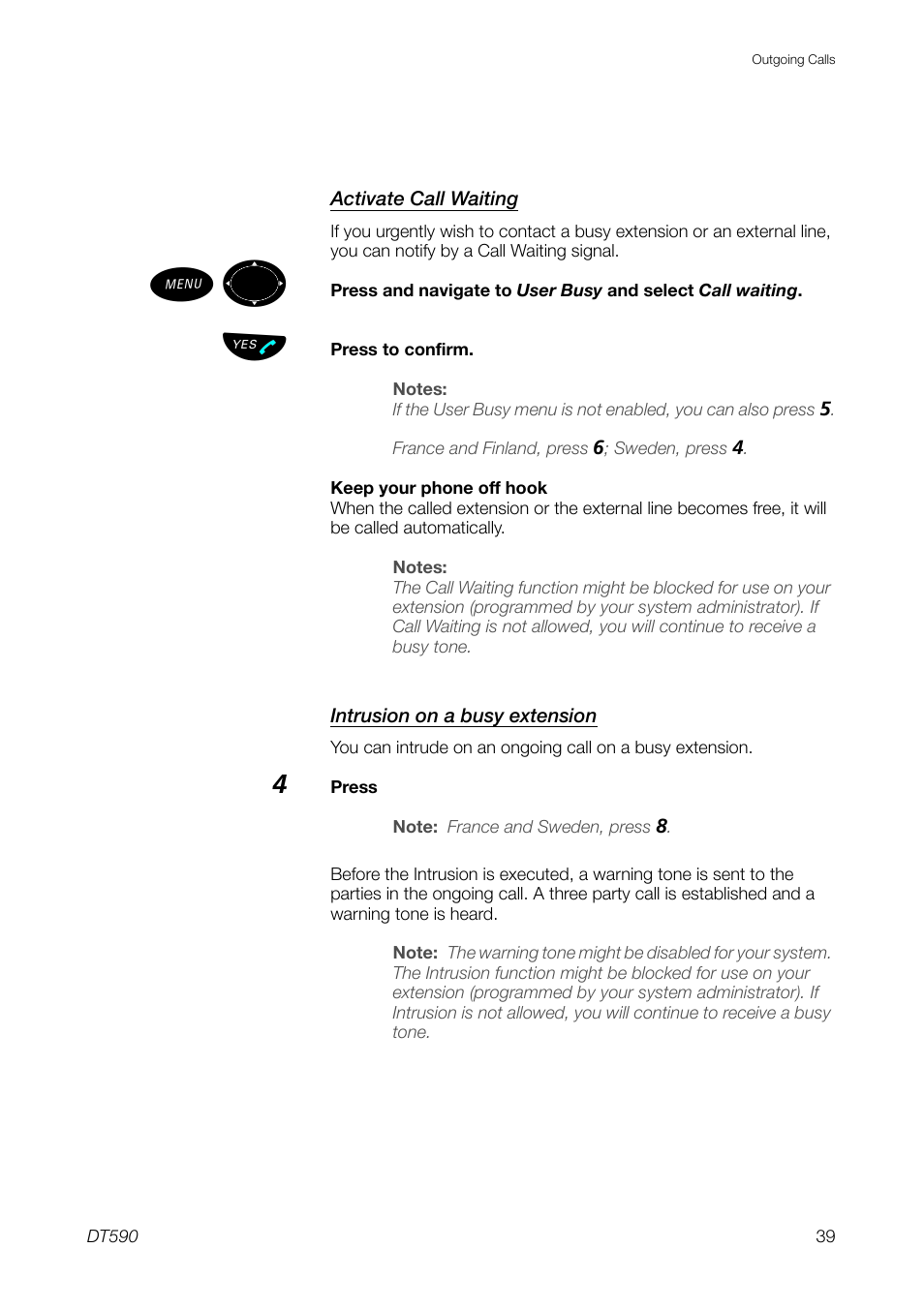 Ericsson DT59C User Manual | Page 39 / 108