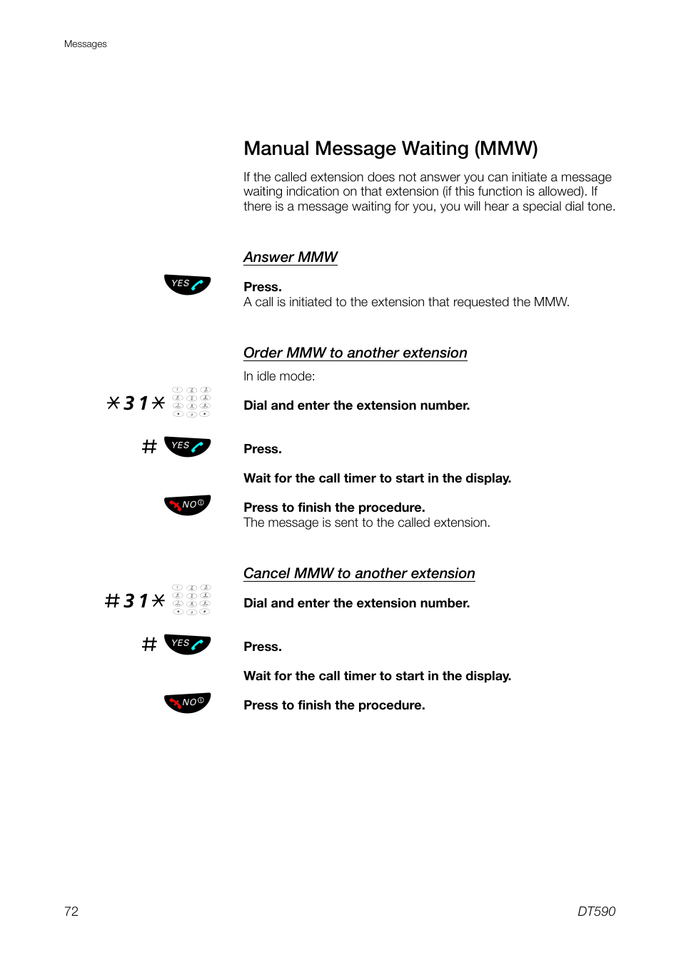 Manual message waiting (mmw), Manual message waiting, Mmw) | Ericsson DT59C User Manual | Page 72 / 108