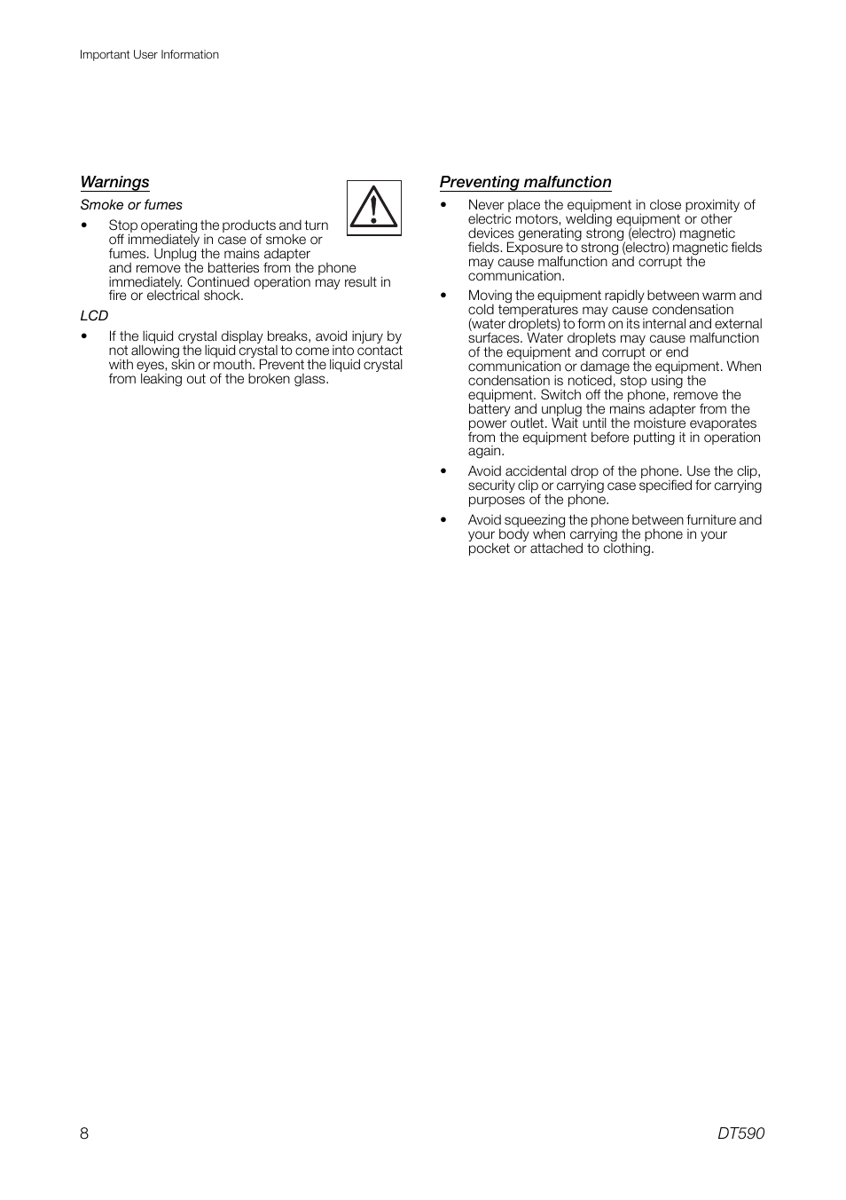 Ericsson DT59C User Manual | Page 8 / 108