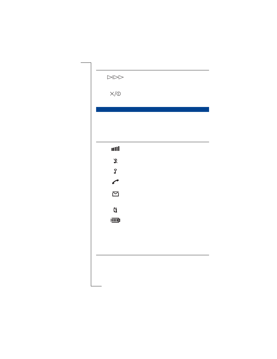 Display icons and terminology, Terminology used on display | Ericsson BS260 User Manual | Page 113 / 127