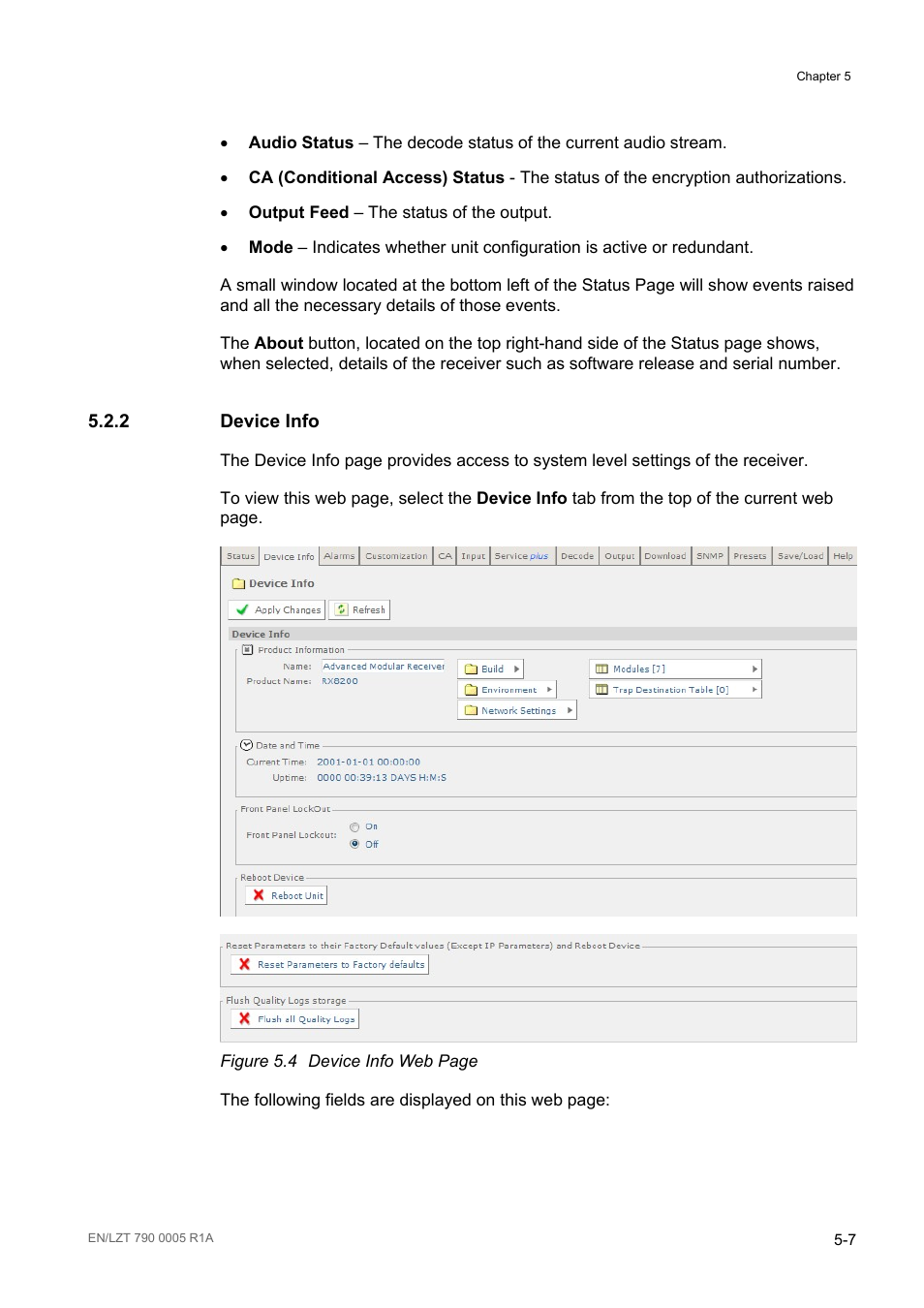 2 device info, Device info -7, Figure 5.4 | Ericsson RX8000 Series User Manual | Page 123 / 236