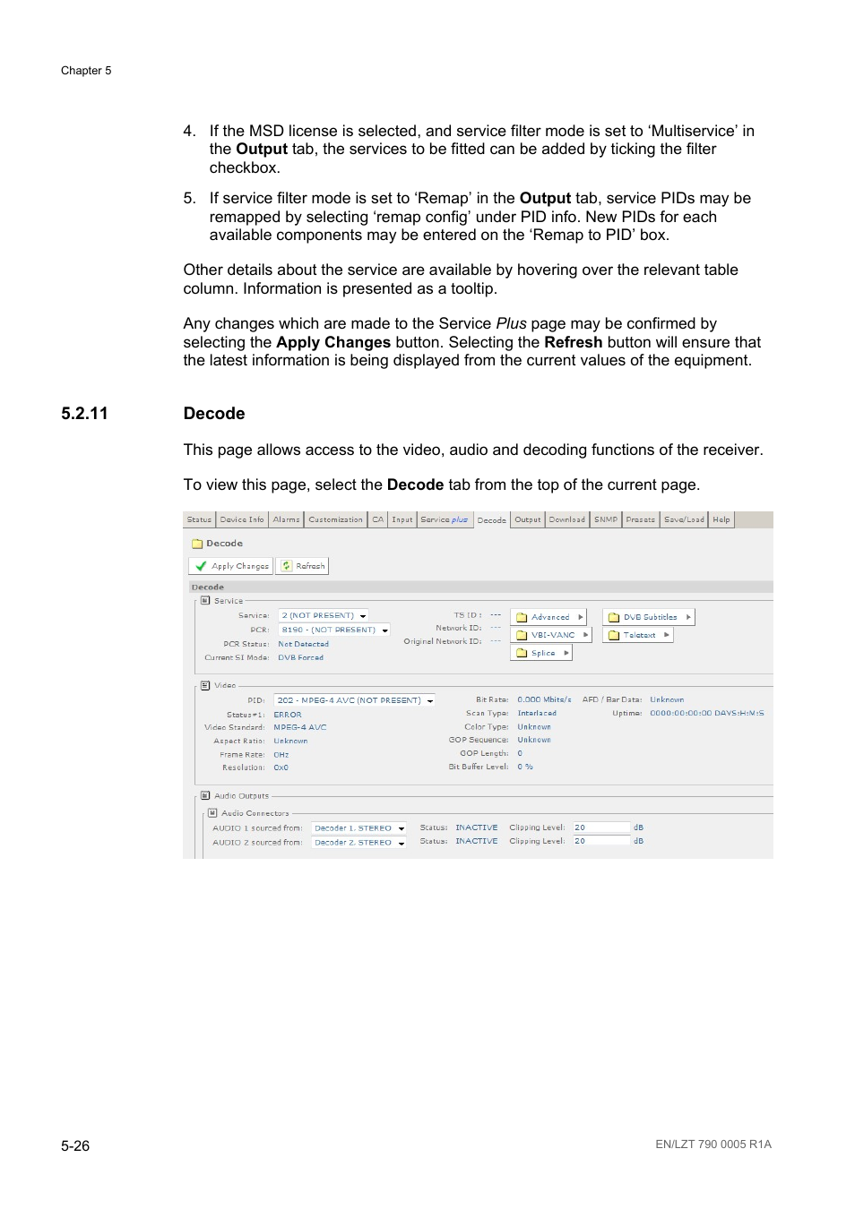 11 decode, Decode -26 | Ericsson RX8000 Series User Manual | Page 142 / 236