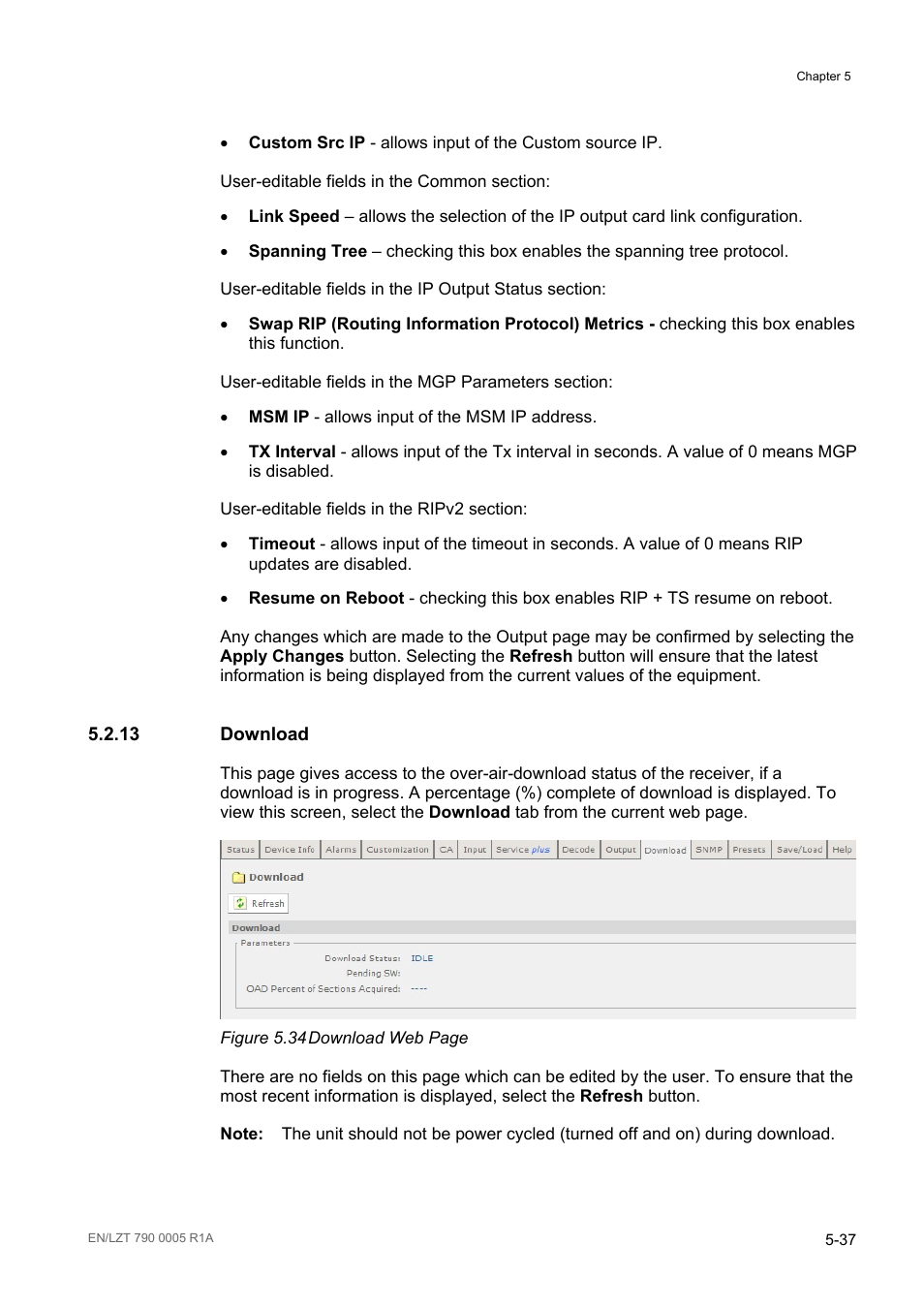 13 download, Download -37, Figure 5.34 | Ericsson RX8000 Series User Manual | Page 153 / 236