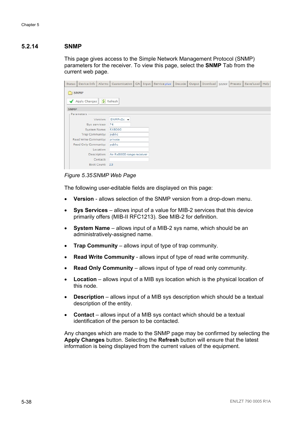 14 snmp, Snmp -38, Figure 5.35 | Ericsson RX8000 Series User Manual | Page 154 / 236