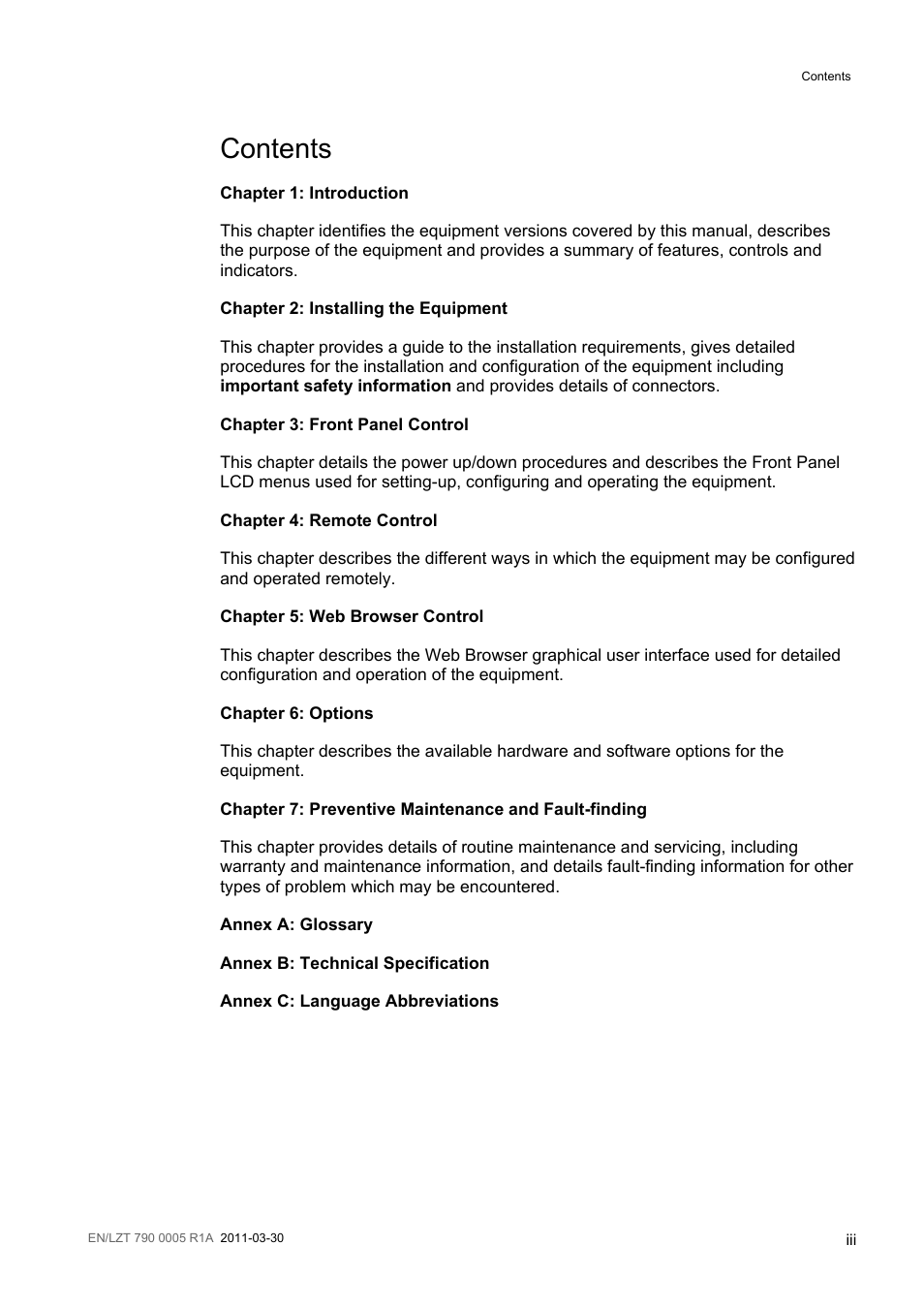 Ericsson RX8000 Series User Manual | Page 3 / 236