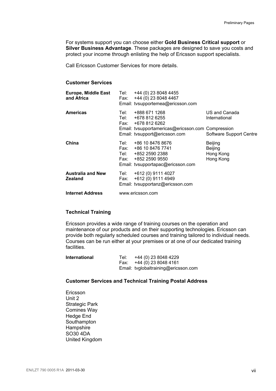 Ericsson RX8000 Series User Manual | Page 7 / 236
