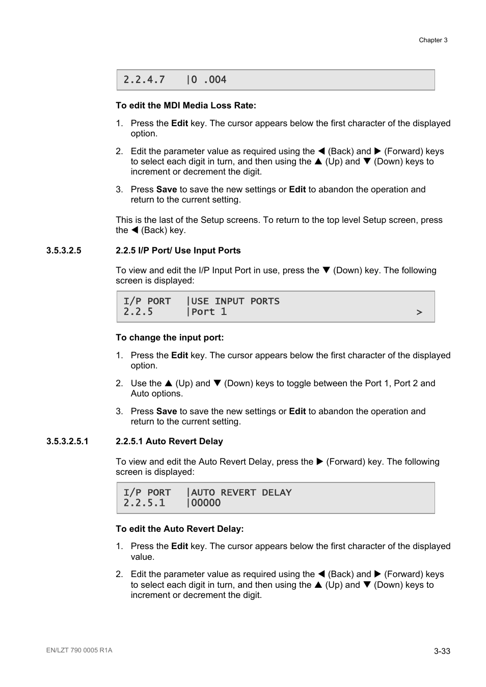5 2.2.5 i/p port/ use input ports | Ericsson RX8000 Series User Manual | Page 81 / 236