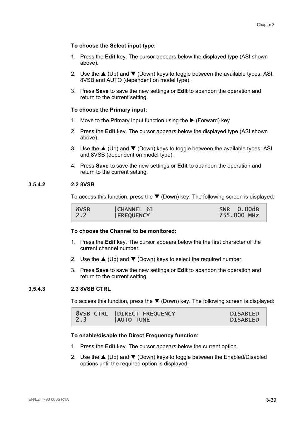 2 2.2 8vsb, 3 2.3 8vsb ctrl, 2 8vsb -39 | 3 8vsb ctrl -39 | Ericsson RX8000 Series User Manual | Page 87 / 236