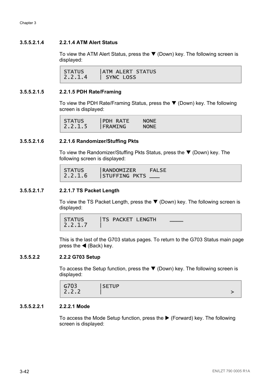 2 2.2.2 g703 setup | Ericsson RX8000 Series User Manual | Page 90 / 236