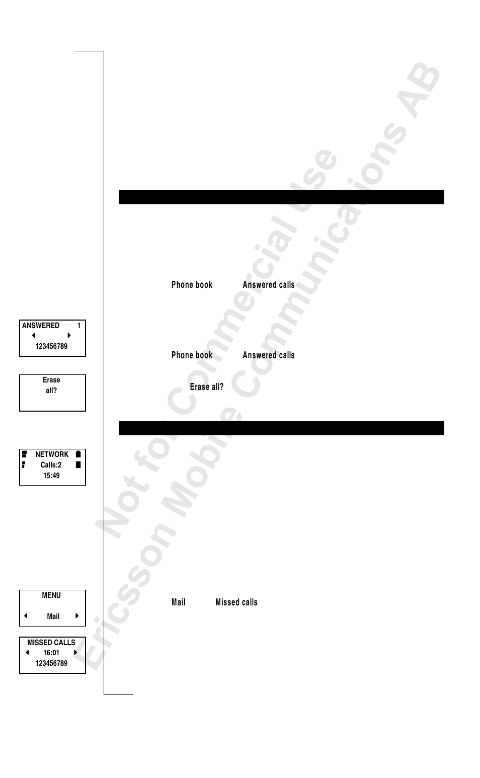 Keeping track of your phone calls 42, Keeping track of your phone calls | Ericsson R250s Pro User Manual | Page 45 / 126