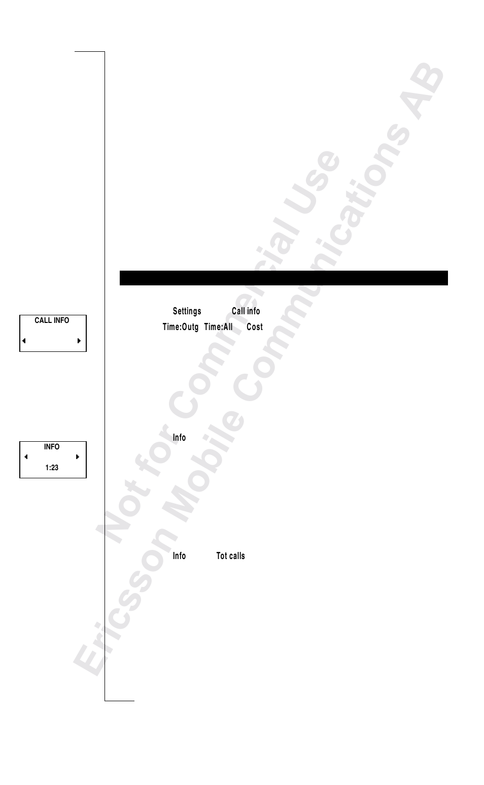 Knowing the call time/call cost 78, Knowing the call time/call cost, Knowing the call time/ call cost | Ericsson R250s Pro User Manual | Page 81 / 126