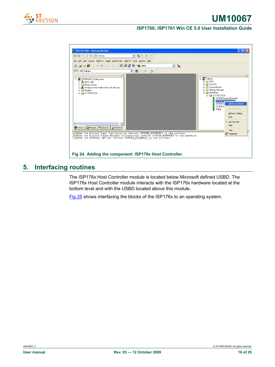 Interfacing routines | Ericsson UM10067 User Manual | Page 16 / 25