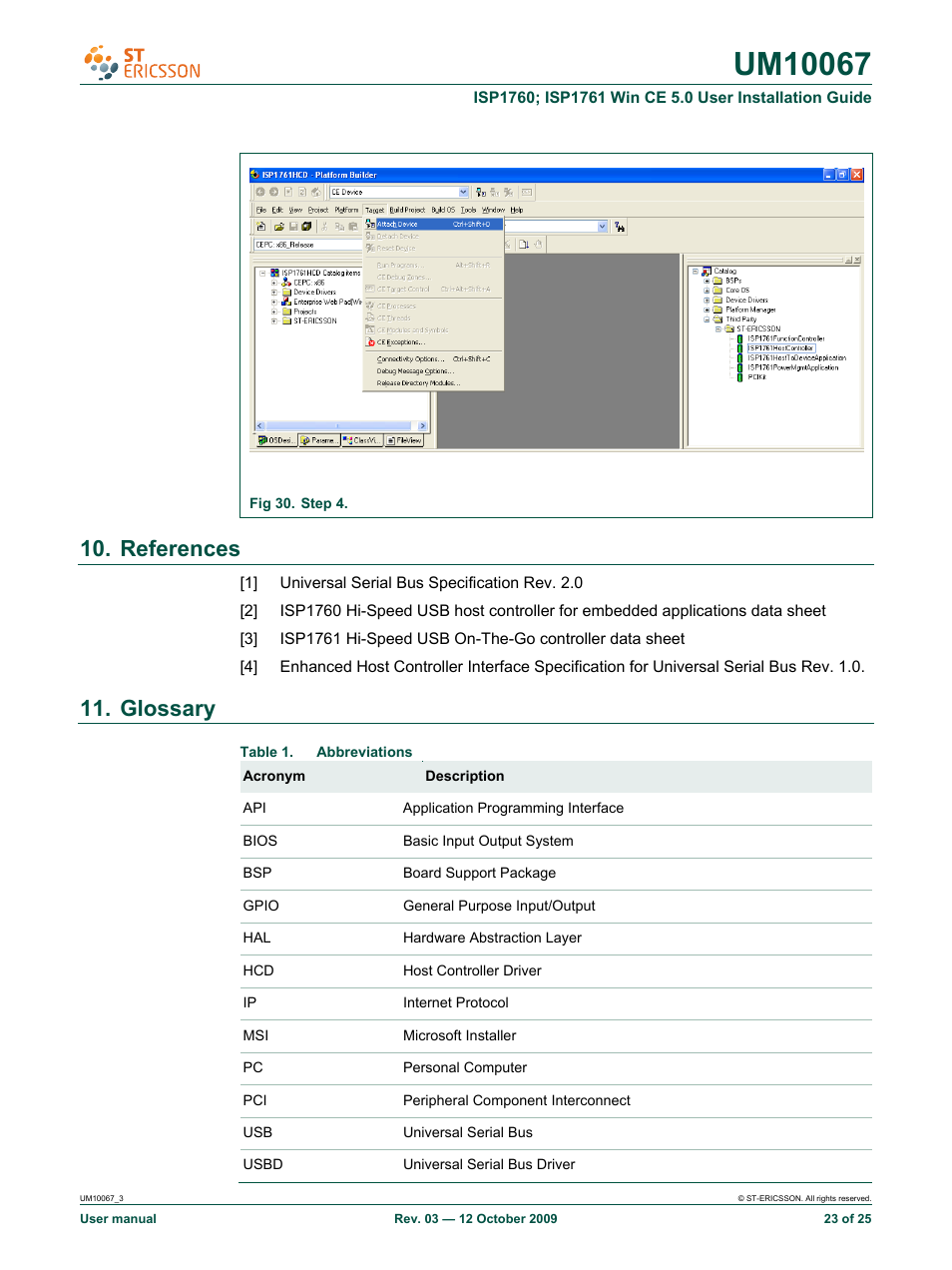 References, Glossary | Ericsson UM10067 User Manual | Page 23 / 25