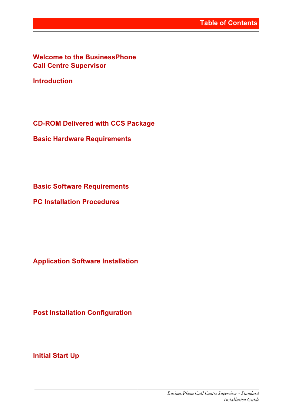 Table of content | Ericsson BusinessPhone User Manual | Page 5 / 61