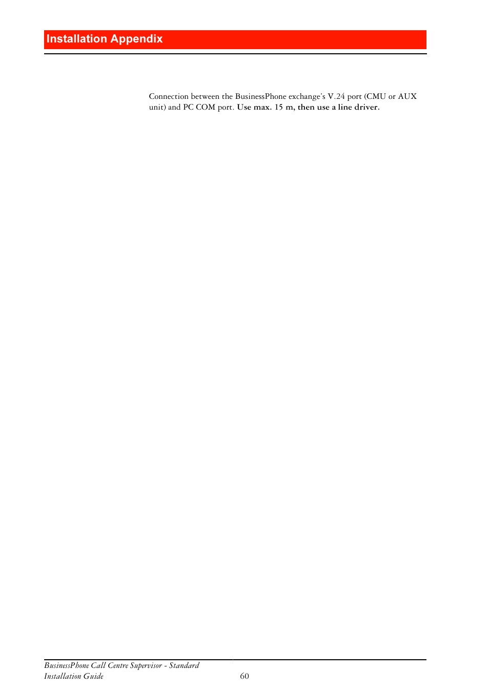 Qvwdoodwlrq $sshqgl | Ericsson BusinessPhone User Manual | Page 60 / 61