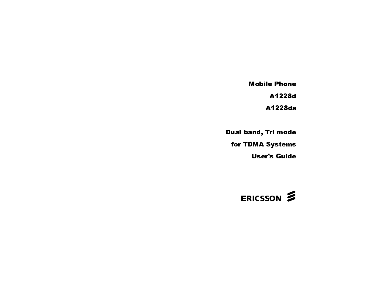 Ericsson A1228d User Manual | 27 pages