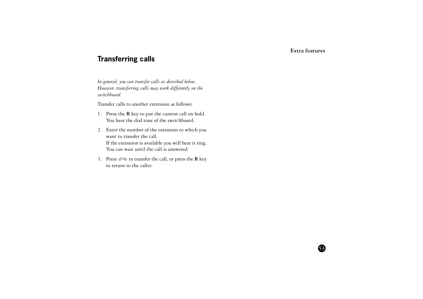 Transferring calls | Ericsson BS120 User Manual | Page 53 / 66