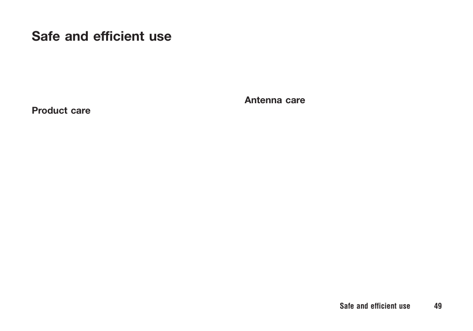 Safe and efficient use | Ericsson F221m User Manual | Page 50 / 59