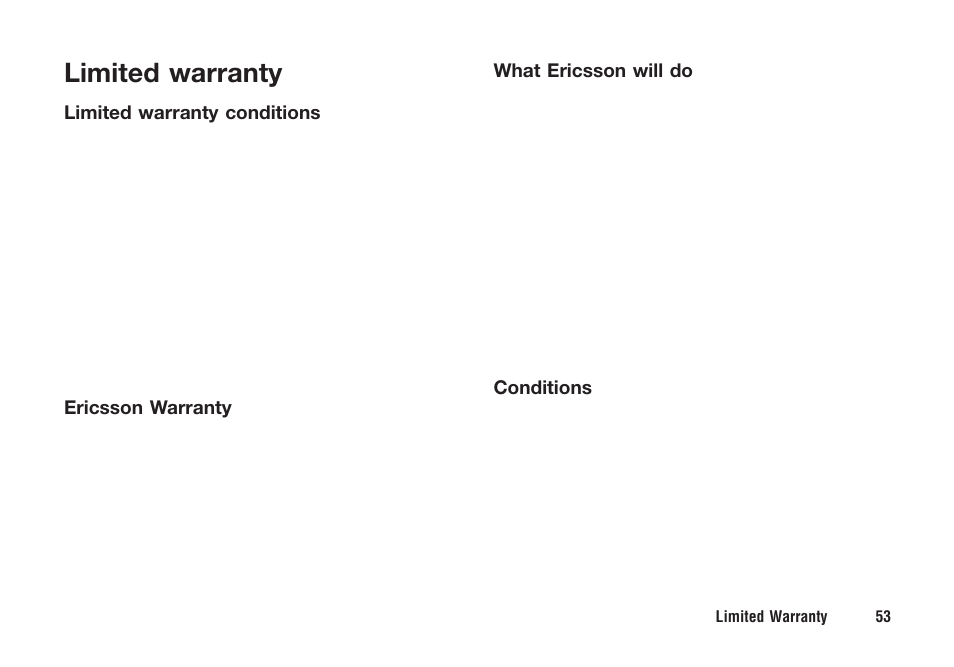 Limited warranty | Ericsson F221m User Manual | Page 54 / 59