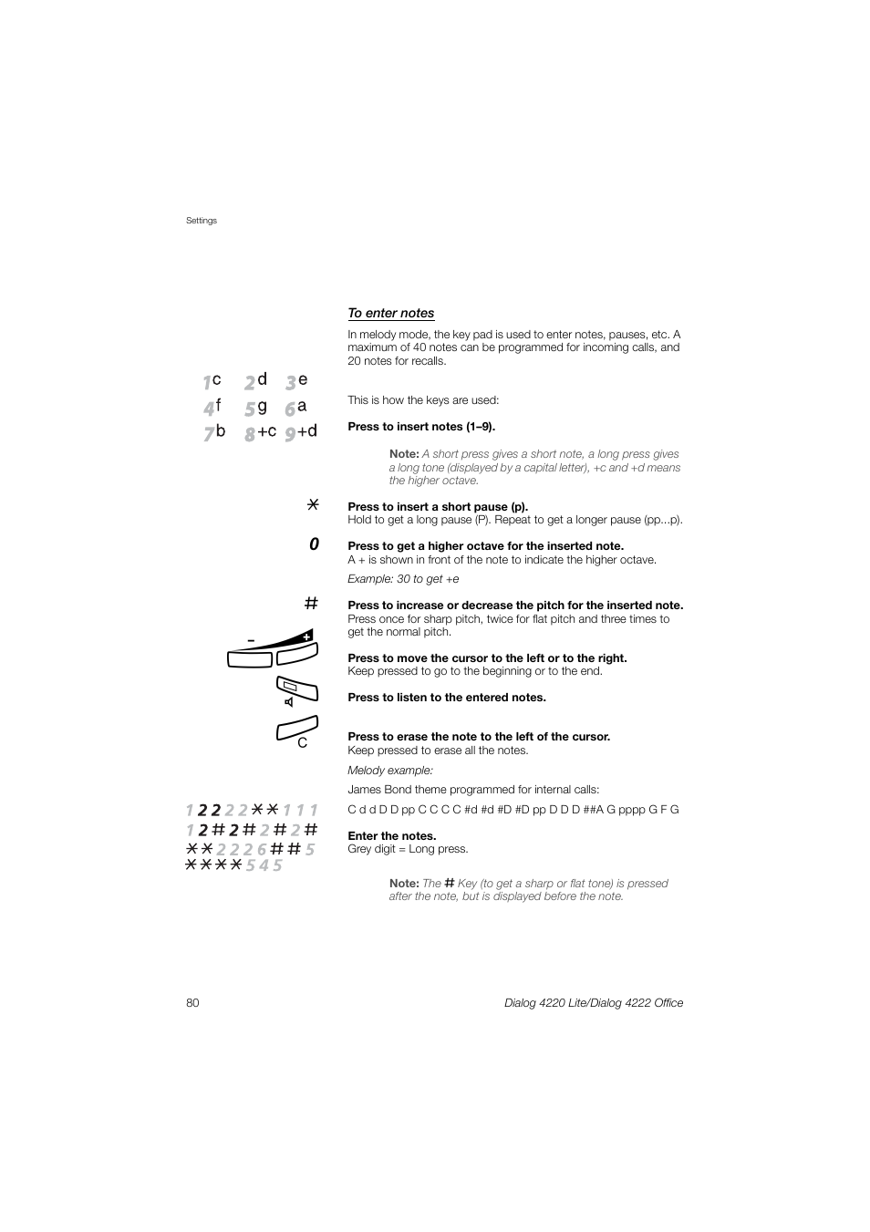 To enter notes | Ericsson DIALOG 4220 User Manual | Page 80 / 102