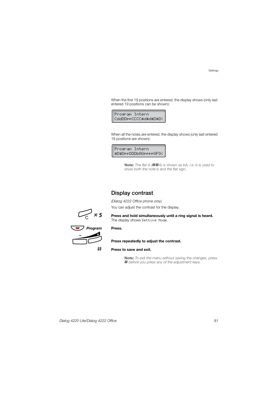 Display contrast, Í *5 | Ericsson DIALOG 4220 User Manual | Page 81 / 102