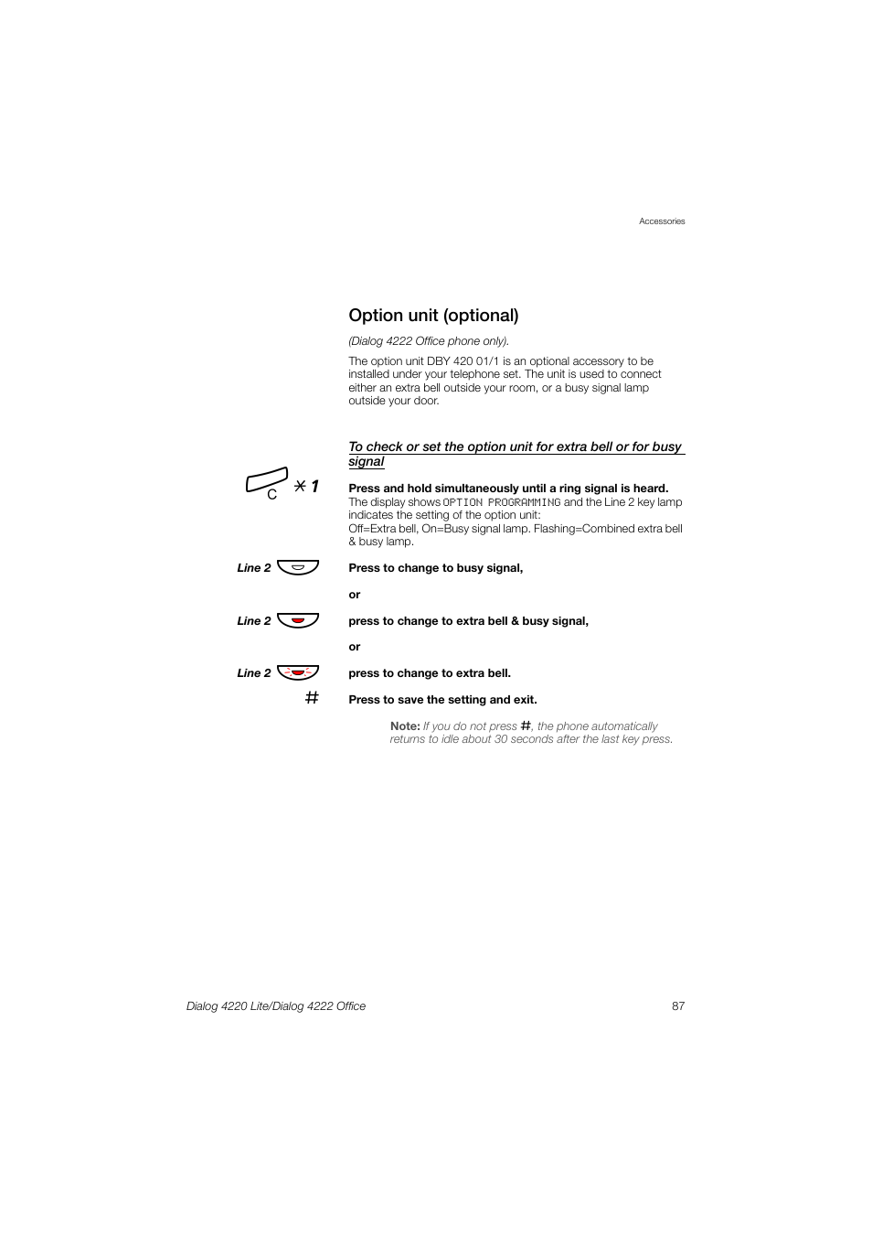 Option unit (optional), Í *1 | Ericsson DIALOG 4220 User Manual | Page 87 / 102