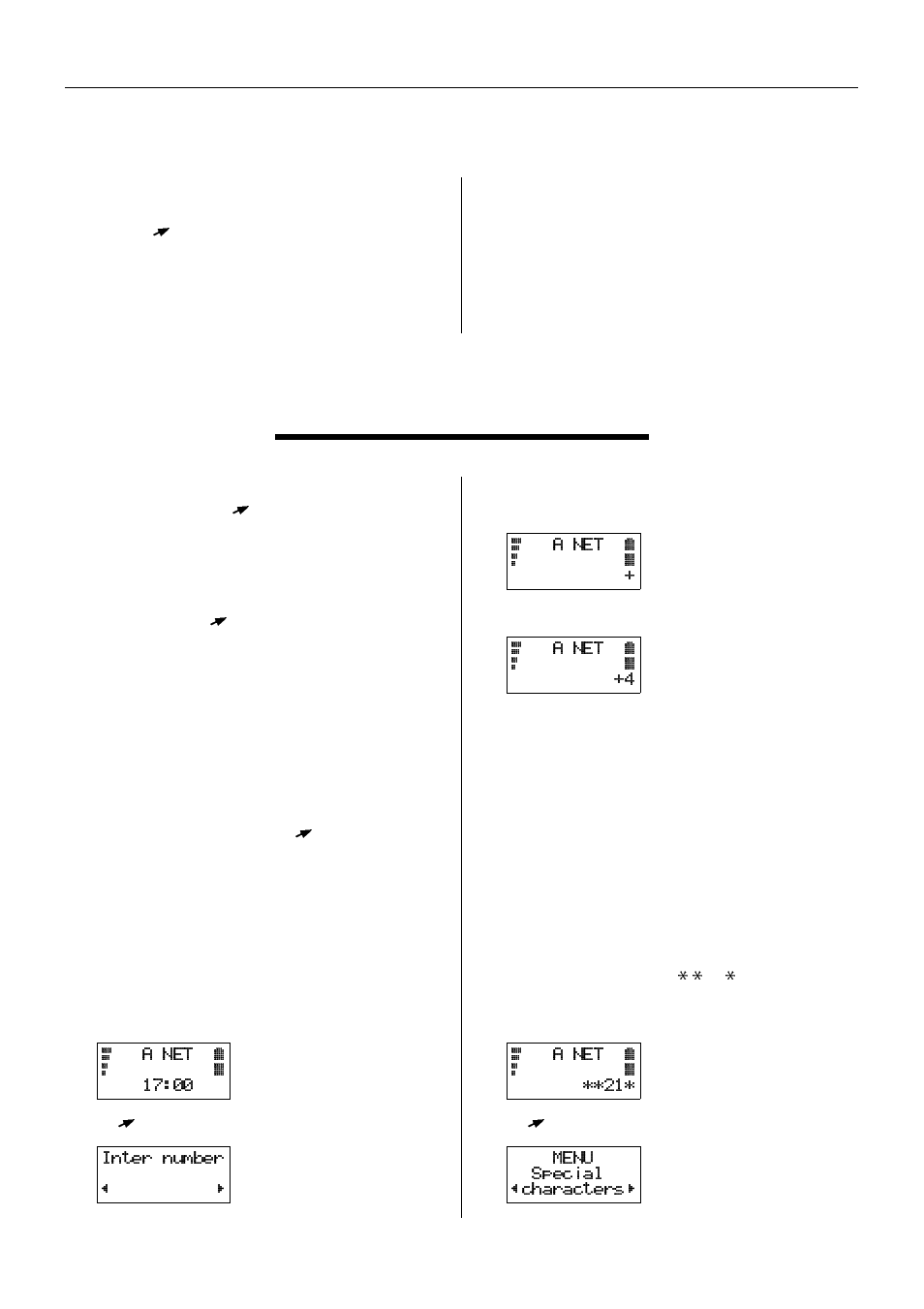 Menus, To make an international call – inter number, To insert special characters – special characters | To insert the international character "+" - enter | Ericsson GH388/GF388 User Manual | Page 15 / 51