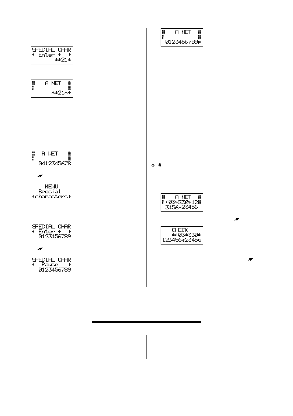 To insert a pause character – pause, To check the first characters – check, Speech then fax (data menu) | Ericsson GH388/GF388 User Manual | Page 16 / 51