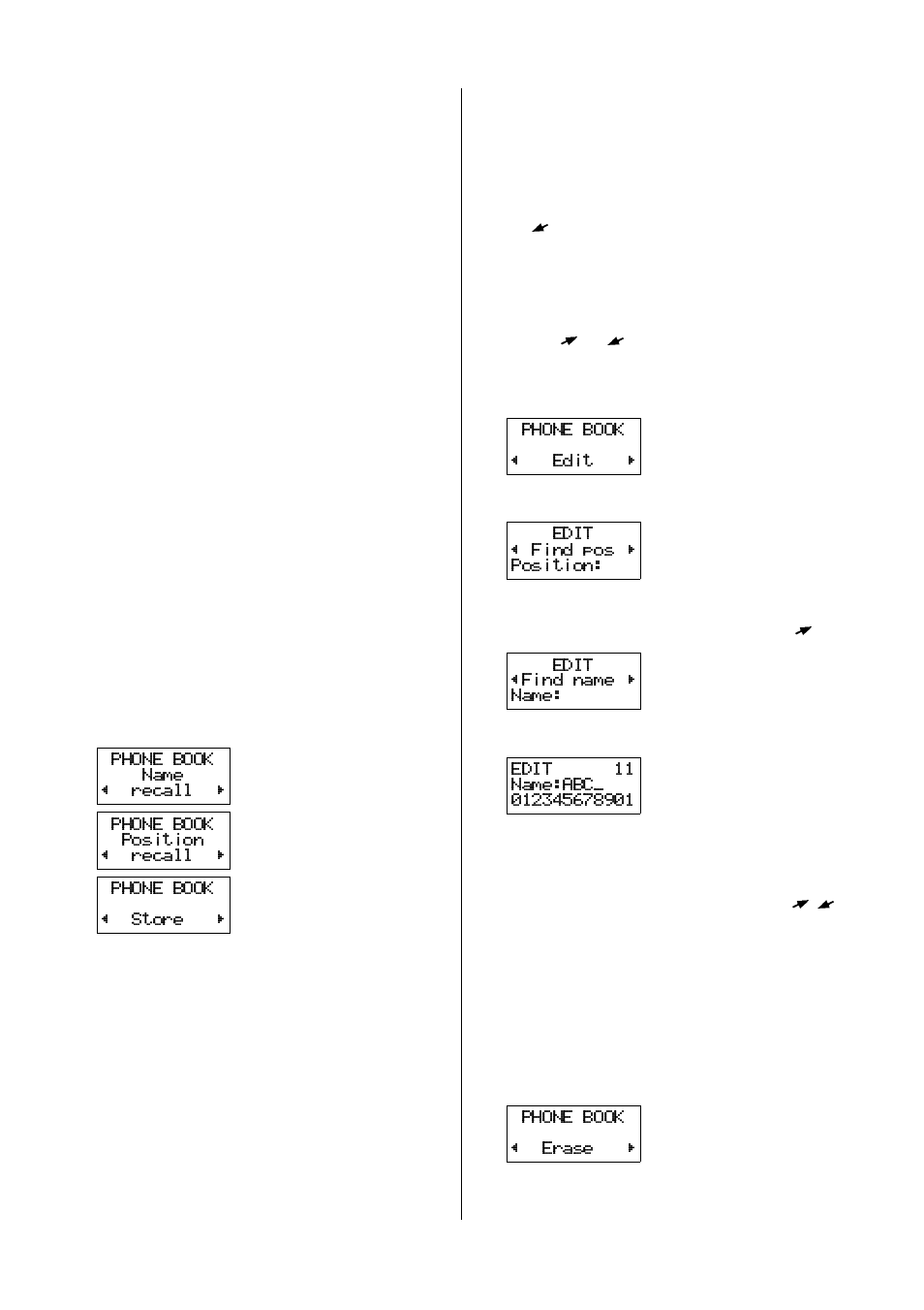 Card memory full, Both memories full, To store a phone number – store | To erase a phone number – erase | Ericsson GH388/GF388 User Manual | Page 34 / 51