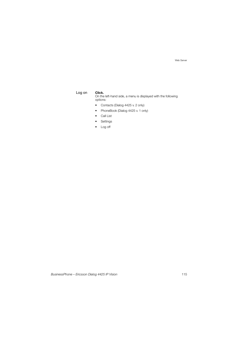 Ericsson IP Vision Dialog 4425 User Manual | Page 115 / 152