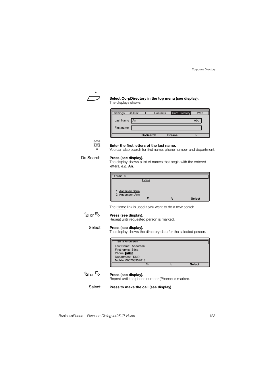 Ericsson IP Vision Dialog 4425 User Manual | Page 123 / 152