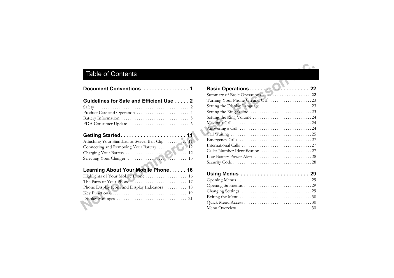 Ericsson T19LX User Manual | Page 3 / 84