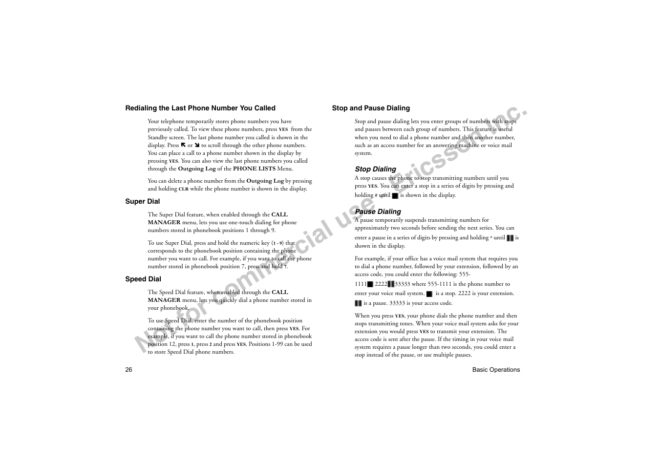 No t f or co m m er cia l u se - e ric ss on in c | Ericsson T19LX User Manual | Page 30 / 84