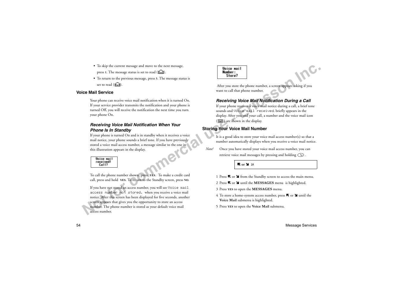 No t f or co m m er cia l u se - e ric ss on in c | Ericsson T19LX User Manual | Page 58 / 84