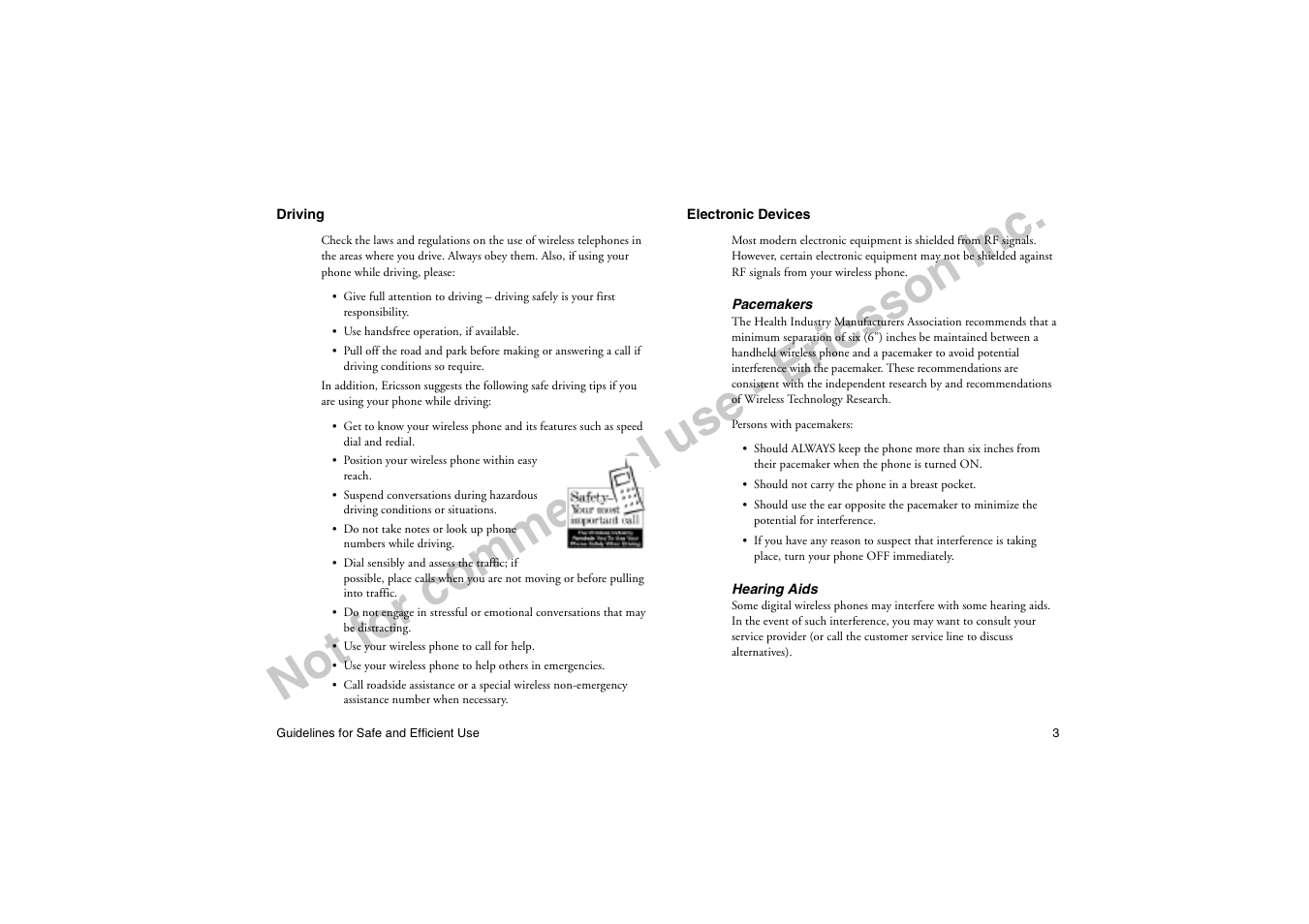 No t f or co m m er cia l u se - e ric ss on in c | Ericsson T19LX User Manual | Page 7 / 84