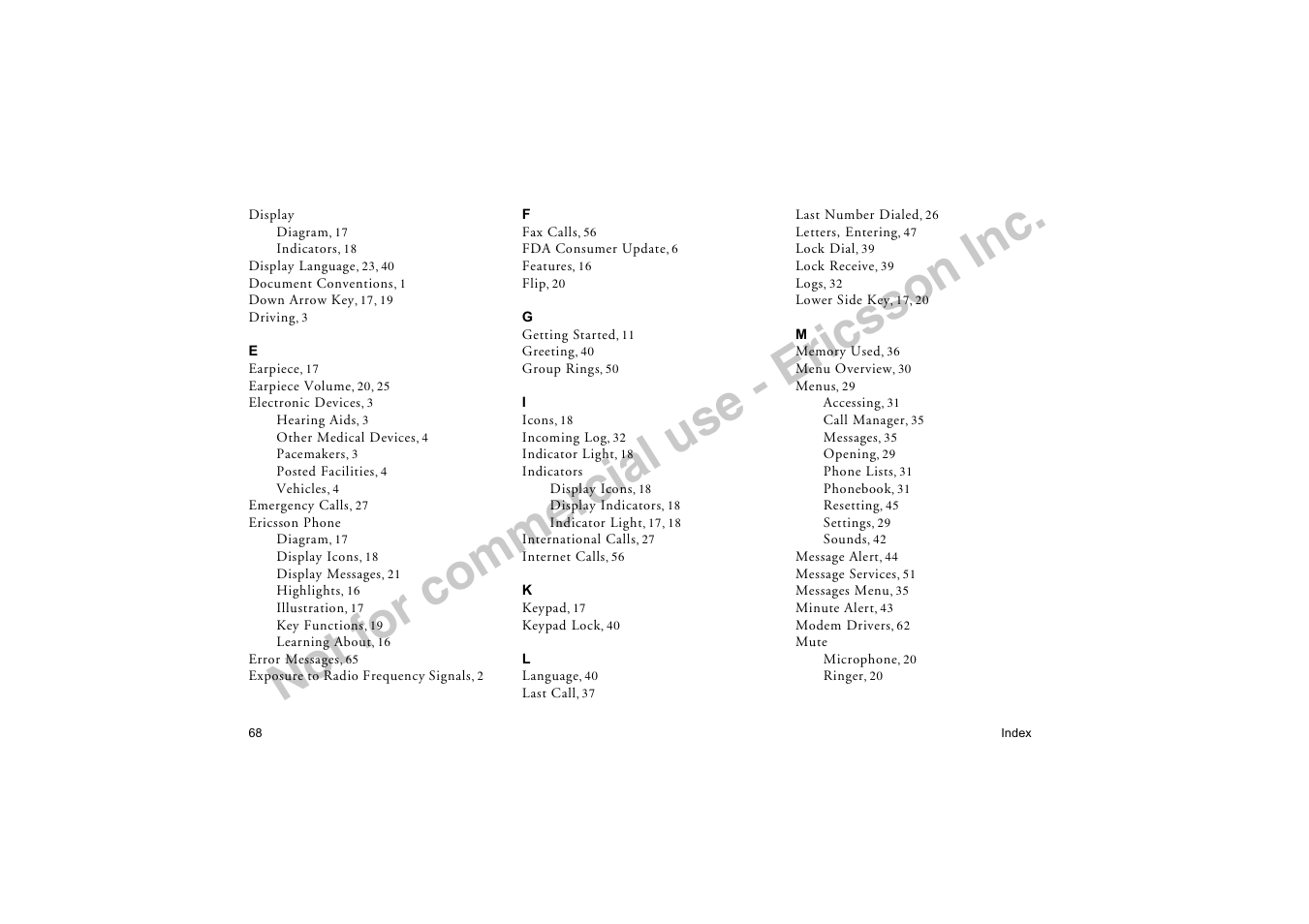 Ericsson T19LX User Manual | Page 72 / 84