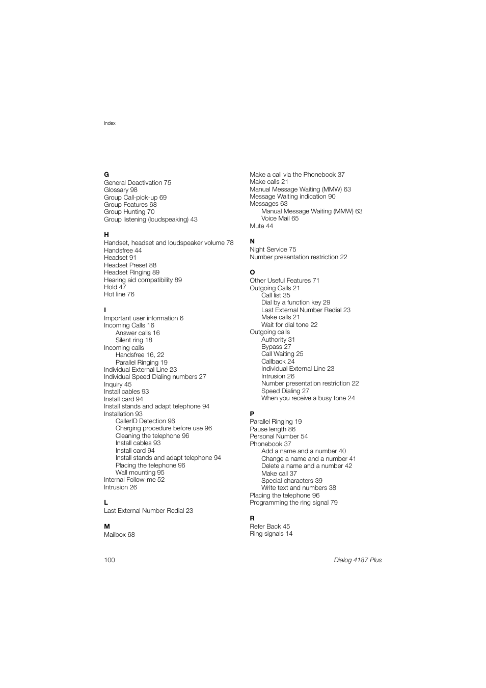 Ericsson 4187 Plus User Manual | Page 100 / 102