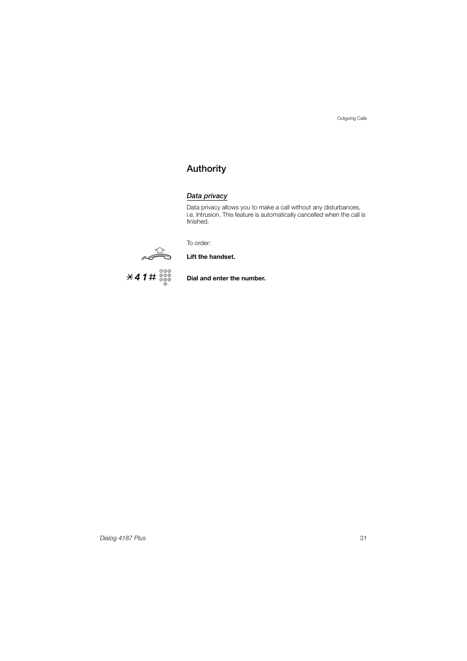 Authority, 41# z | Ericsson 4187 Plus User Manual | Page 31 / 102