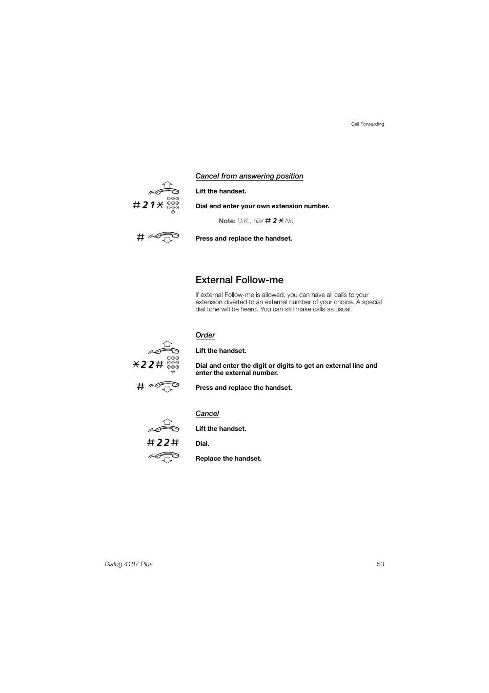 External follow-me, 21* z, 22# z | Ericsson 4187 Plus User Manual | Page 53 / 102