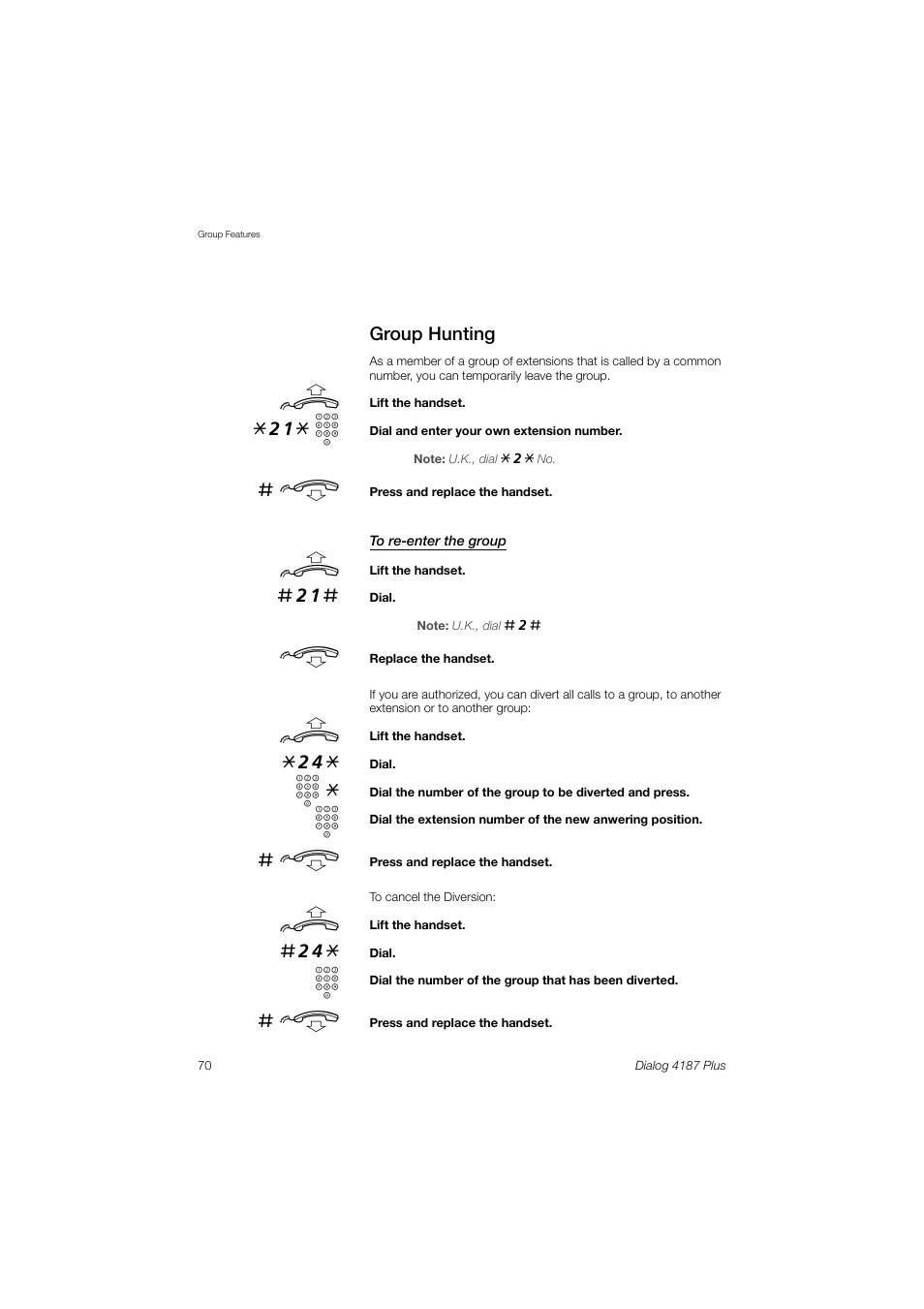 Group hunting, 21* z | Ericsson 4187 Plus User Manual | Page 70 / 102