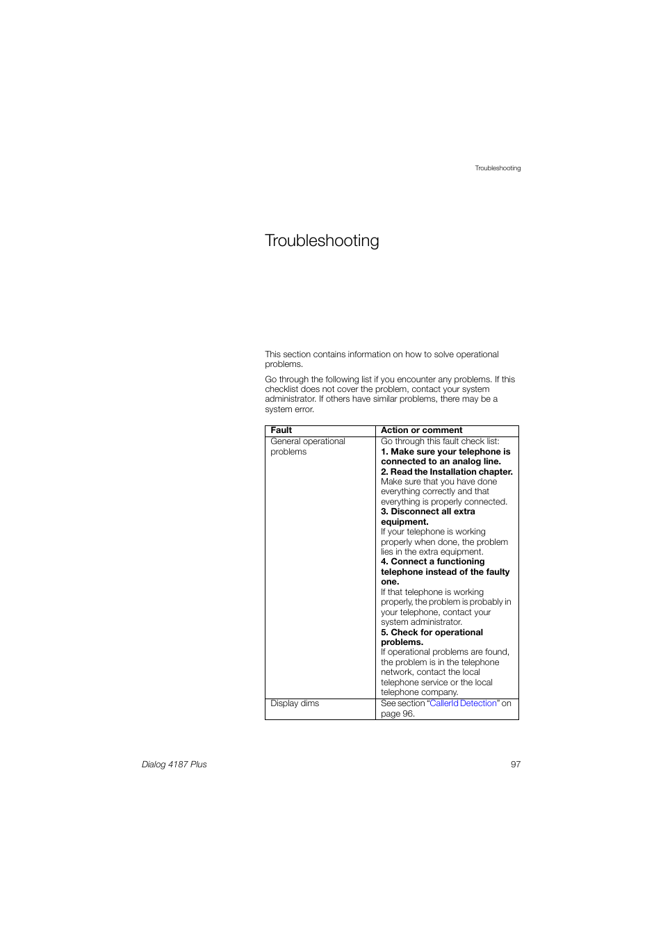 Troubleshooting | Ericsson 4187 Plus User Manual | Page 97 / 102