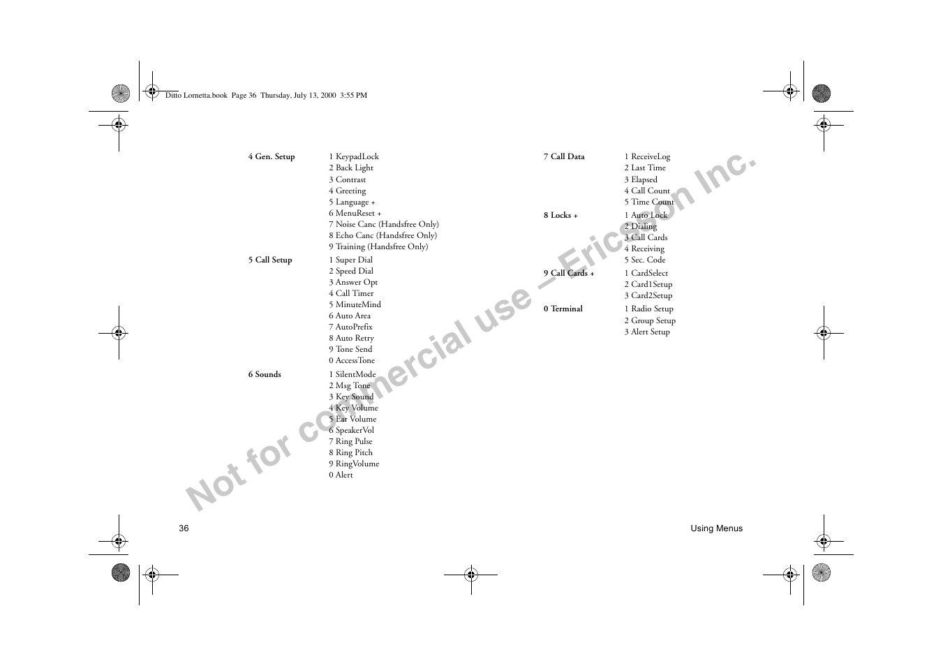 Not for commercial use – ericsson inc | Ericsson R250d PRO User Manual | Page 41 / 75