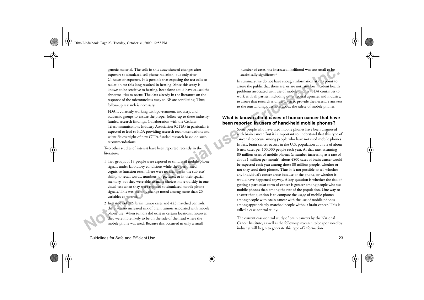 Not for commercial use – ericsson inc | Ericsson A1228di User Manual | Page 28 / 37