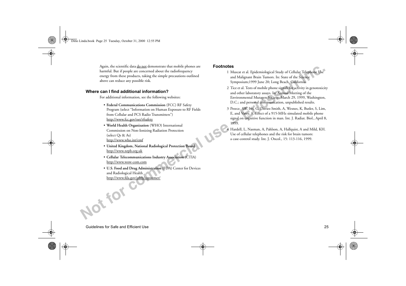 Not for commercial use – ericsson inc | Ericsson A1228di User Manual | Page 30 / 37