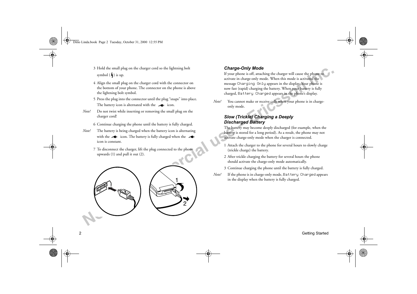 Not for commercial use – ericsson inc | Ericsson A1228di User Manual | Page 7 / 37