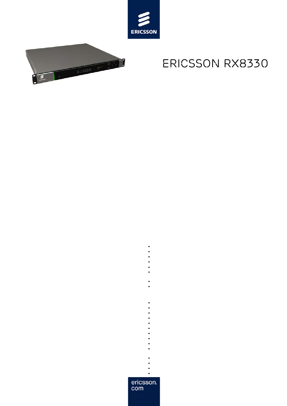 Ericsson RX8330 User Manual | 3 pages