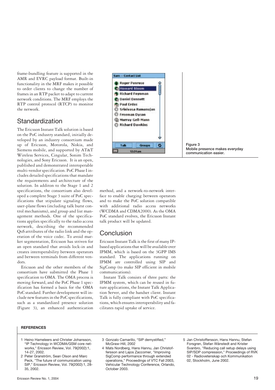 Standardization, Conclusion | Ericsson CDMA2000 User Manual | Page 4 / 4