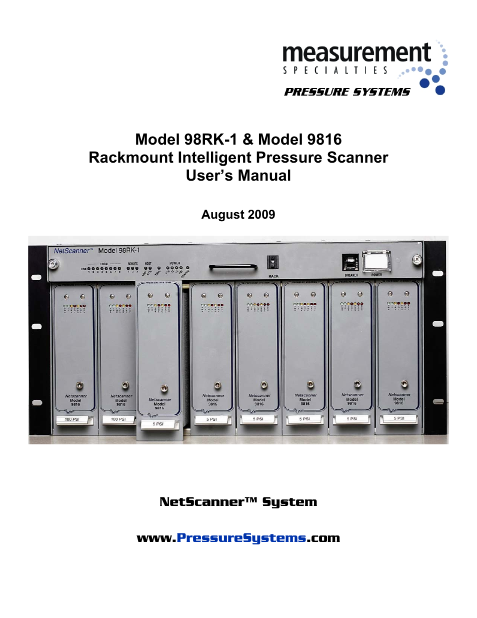 Pressure Systems 98RK-1 User Manual | 153 pages